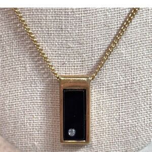 Western Antique Jewelry Avon 1976 Delmonico Collection Necklace Black Onyx Faux